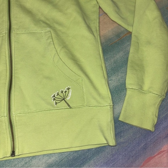 Outdoor Research Hoodie Women Medium Green Embroidered Zip Sweatshirt Dandelion - Picture 2 of 9